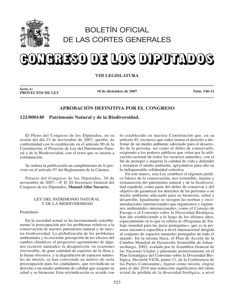 Ley Del Patrimonio Natural Y De La Biodiversidad