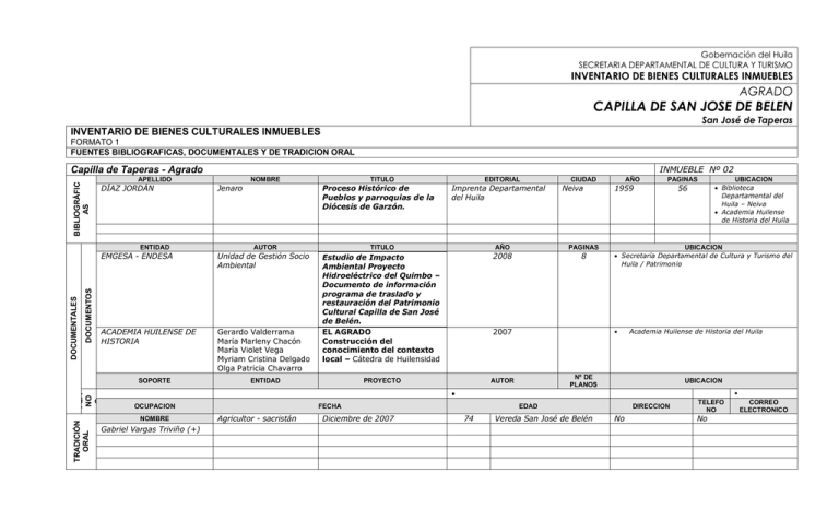 inventario de bienes culturales inmuebles