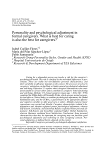 Personality and psychological adjustment in formal