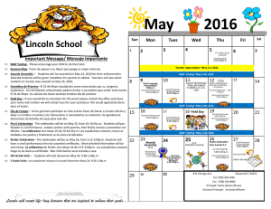 May 2016 - School District 89