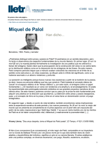 Miquel de Palol en lletrA, la literatura catalana en internet