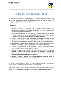 Técnico/a en gestión de proyectos de I+D+I