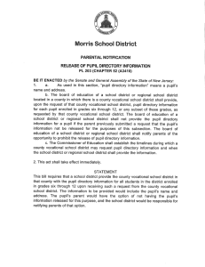 Page 1 Morris School D PARENTAL NOTIFICATION RELEASE OF