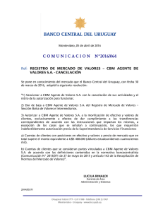 comunicacionn°2016/064 - Banco Central del Uruguay