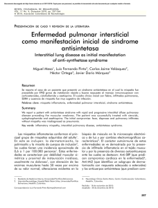 Enfermedad pulmonar intersticial como manifestación inicial de