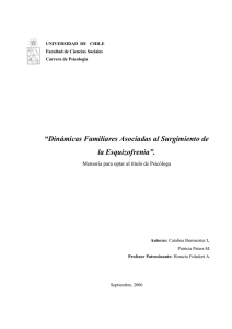 “Dinámicas Familiares Asociadas al Surgimiento de la Esquizofrenia”.