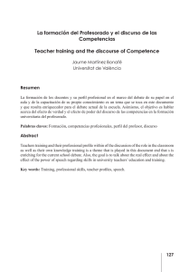 La formación del Profesorado y el discurso de las Competencias