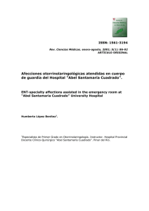 Afecciones otorrinolaringológicas atendidas en cuerpo de guardia