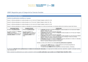 AVAP: Requisitos para el Campo de las Ciencias Sociales