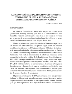 las características del proceso constituyente venezolano de 1999 y