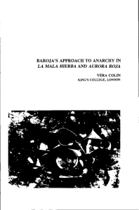 baroja`s approach to anarchy in la mala hierba and aurora