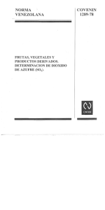 frutas, vegetales y productos derivados. determinacion