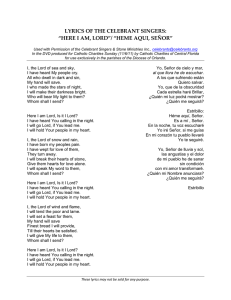 lyrics of the celebrant singers: “here i am, lord