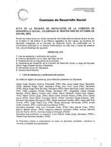 Acta de Instalación de la Comisión de Desarrollo Social