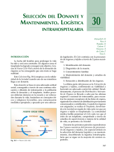 selecci&oacute;n del donante y mantenimiento. log&iacute;stica intrahospitalaria