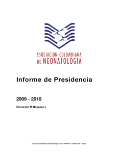 Informe Presidencia - Asociación Colombiana de Neonatología