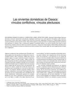 Las sirvientas domésticas de Oaxaca: vínculos conflictivos, vínculos