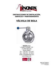 instrucciones de instalación, servicio y mantenimiento válvula de bola
