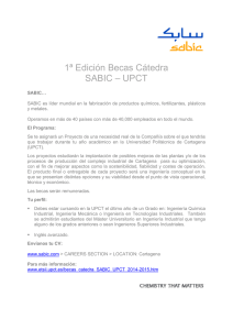 1ª Edición Becas Cátedra SABIC – UPCT