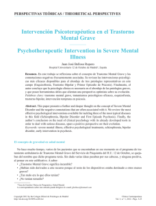 Intervenciones psicoterapéuticas en el trastorno mental grave