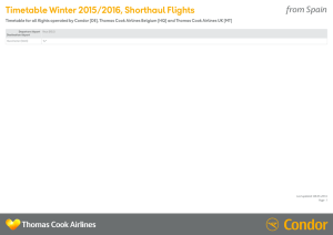 Timetable Winter 2015/2016, Shorthaul Flights