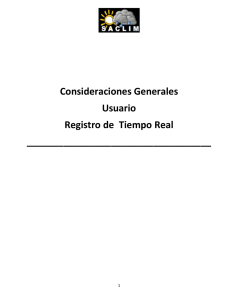 Consideraciones Generales Usuario Registro de Tiempo Real