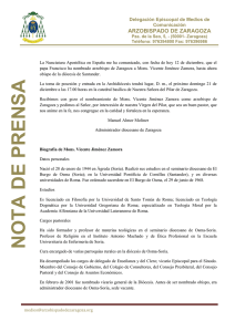 nota de prensa de la archidiocesis de zaragoza