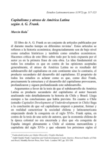 Capitalismo y atraso de América Latina según A. G. Frank.