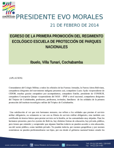 discurso del presidente morales en el egreso regimiento ecológico