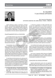 Doctrina EL SALARIO Y LAS STOCK OPTIONS