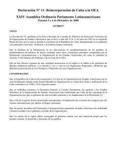 Declaración Nº 11: Reincorporación de Cuba a la OEA XXIV