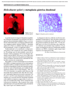 Helicobacter pylori y metaplasia gástrica duodenal