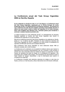 La Conferencia anual del Task Group Cigarettes 2002 en
