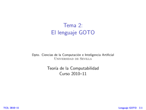 Tema 2: El lenguaje GOTO
