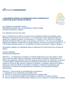 i. reglamento general de condominio para el municipio de cuautitlán