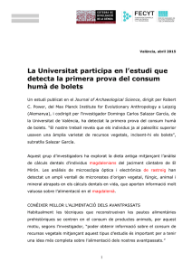 La Universitat participa en l`estudi que detecta la primera prova del