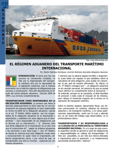 El Régimen Aduanero del Transporte Marítimo Internacional.