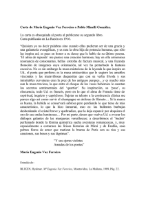 Carta de María Eugenia Vaz Ferreira a Pablo Minelli González. La