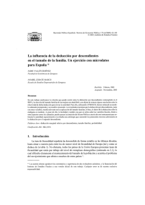 La influencia de la deducción por descendientes en el tamaño de la