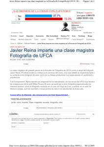 Javier Reina imparte una clase magistra Fotografía de UFCA