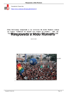 Respuesta a Aldo Romero
