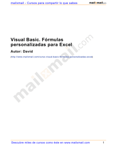 Visual Basic. Fórmulas personalizadas para Excel