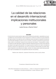 La calidad de las relaciones en el desarrollo internacional