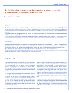 La fiabilidad en la entrevista: la en tre vis ta se mies truc tu ra da y es