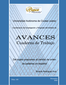 Del sujeto propuesto al cambio de orden de palabras en