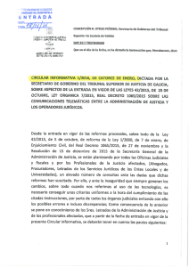Circular 01/2016, del Tribunal Superior de Justicia de Galicia