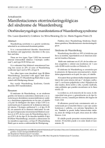 Manifestaciones otorrinolaringológicas del síndrome de Waardenburg