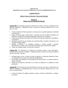 TÍTULO VII DELITOS, FALTAS ELECTORALES