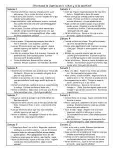 ¡10 semanas de diversión de la lectura y de la escritura