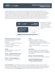 Tarjeta de Evaluación Desgaste Tarjeta de Evaluación